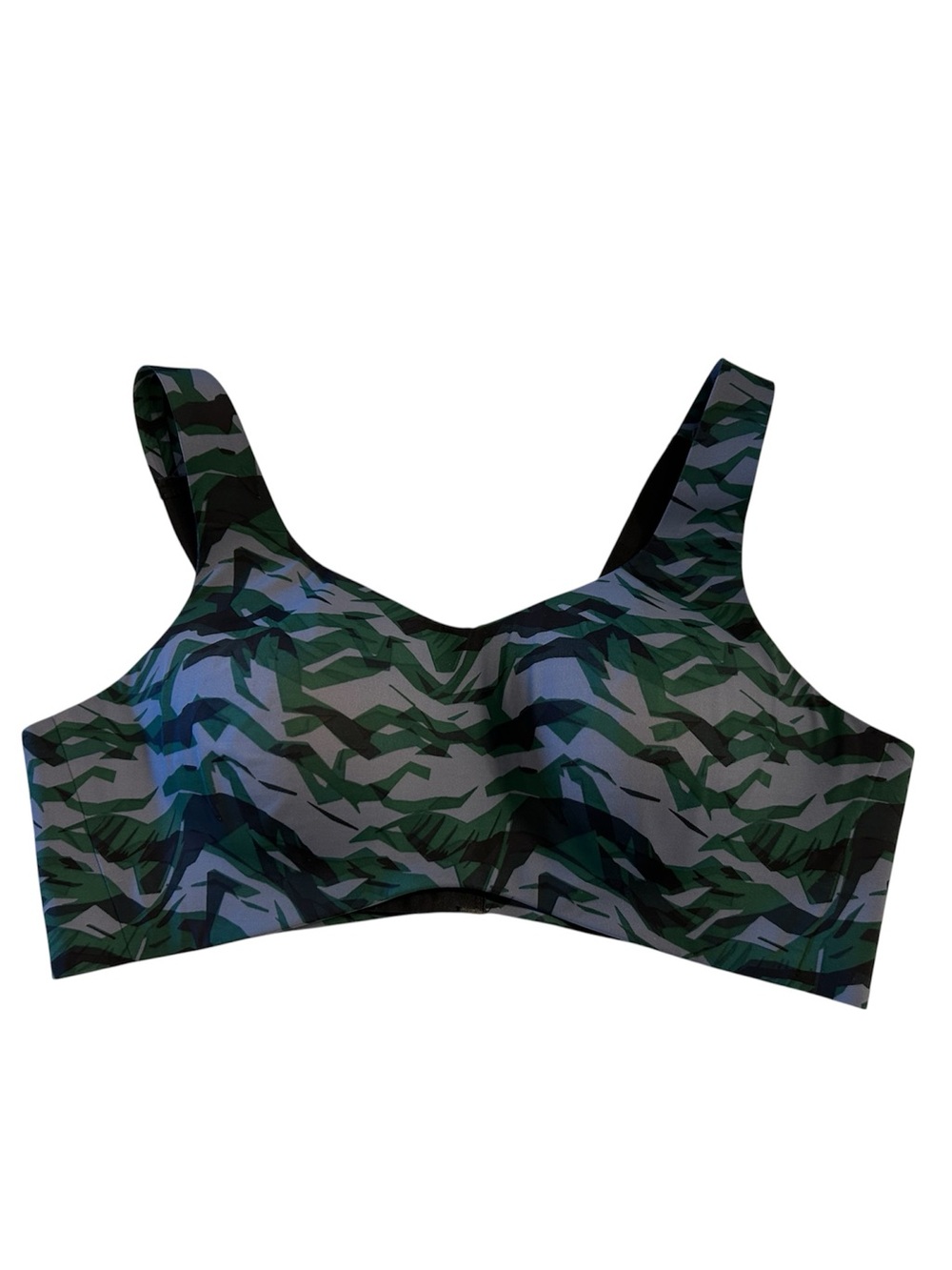 knix Camo Wireless Catalyst Sports Bra - Green & Black Print